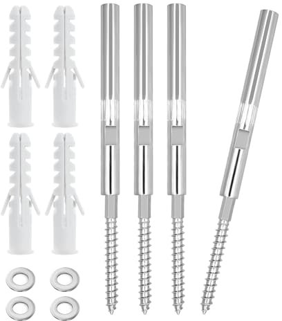 PWGHWG 4 Pezzi Staffa per Mensole Da Parete 10x100 mm Tasselli a Scomparsa per Mensole con Rondelle e Perni Reggimensola a Parete Invisibili Adatto a Soggiorno Cucina Camera da Letto Bagno