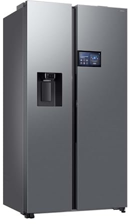 Samsung RS90F65EDTEF Réfrigérateur-congélateur côte à côte, réfrigérateur AI avec congélateur, 178 cm, 621 L, distributeur d'eau/glaçons avec réservoir d'eau, AI Home, commande vocale, aspect inox