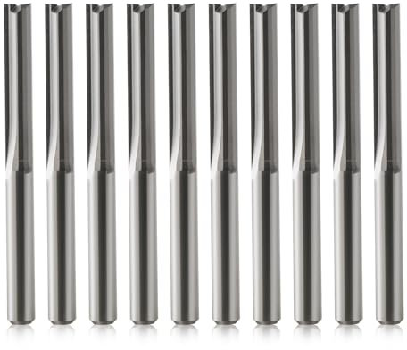 Trvoxviq 10 fresas de extremo para fresadora superior, 2 flautas, fresas rectas, fresas de 4 mm, eje de 4 mm, diámetro de corte de 4 mm, longitud de corte CNC de 22 mm, para placa de densidad, madera