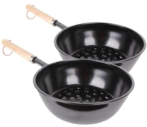 Yardwe 2st Holzkohle Feuerschale Grills Fackel Herd Feueranzünder Anzündkamin Zum Grillen Räuchergefäß Kohlebeutel Kohle Topf Im Freien Brenner Mini-Barbecue Schornstein Hölzern