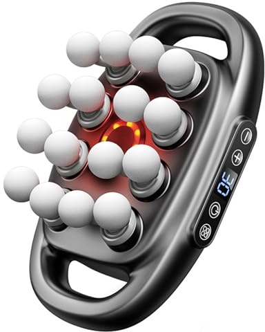 16&12 Kopf Massagepistole,Ergonomisches Hand-Vibrationsmassagegerät mit 30 Stufen und 3 Modi,Elektrisches Massagegerät Muskelmassagepistole, Handmassagegerät zur Muskel Massage für Rücken (16 Kopf)