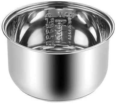 Bol Intérieur en Acier Inoxydable 304 pour Cuiseur à Riz (3L, 5.5 Tasses),Récipient de Remplacement Compatible avec Multi-CuiseursSilver,3L