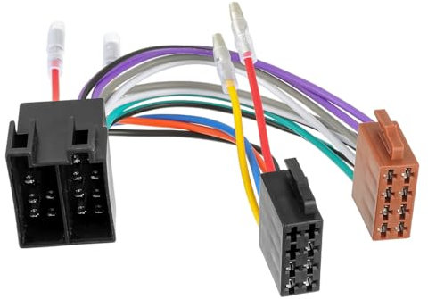 HUAREW Cable adaptador para radio de coche, Adaptador ISO de 16 pines adaptador de radio de, Abrazadera giratoria 15/30(1 Pedazo)