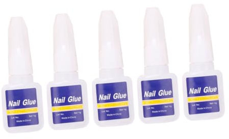 Outanaya 5pièces Colle à Ongles Pour Nail Art Kit De Manucure Application Au Pinceau Lot