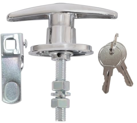 Durlo Kit de serrure à poignée en T en alliage de zinc avec clés – pour fixations de camions/portes de garage/capots de camion, installation facile et sécurisée