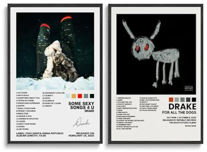 Generisch A Set Of 2 Drake Album Poster Für Zimmer, Ästhetische Leinwand-Wandkunst, Schlafzimmer-Dekor Poster 12x18inch(30x45cm)