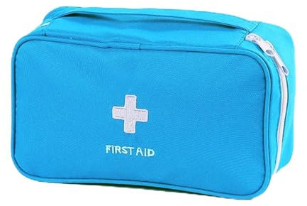XINGSUI 1 Stück Leer Medikamententasche,Erste-Hilfe-Tasch, für Zuhause,Büro | Oxford-Stoff,23,2x13x8cm,blau,Leere Tasche,zum Tragen in der Hand,mit zwei Reißverschlüssen,zur Aufbewahrung von Medikamenten