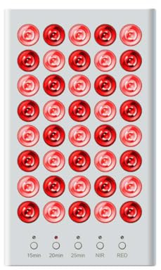 Aangeebone Wärmelampe Rotlicht, Infrarotlampe, Rotlichtlampe mit 660nm Rotlicht & 850nm Nahinfrarot, 200W LED Lichttherapie-Gerät für Gesicht und Körper, Tragbare Tischlampe, inklusive Schutzbrille