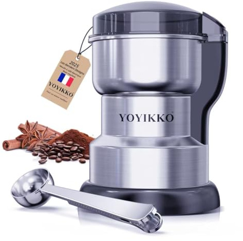 Moulin à café électrique multifonction, Macinacaffè, Machine à café réglable pour Espresso/Gocciolamento/Expédition. Macinacaffè Pour café, épices et autres aliments (argenté-240)