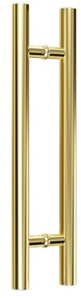 LRYELWA 1x Maniglia per Porta Doccia in Acciaio Inossidabile,Pomello Doppia Barra laterale per Porte Scorrevoli in Vetro,Maniglioni per Hotel Home Club Office Store (Oro,Distanza Fori 300mm)