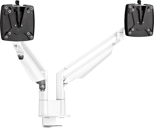 Novus CLU Duo Monitorarm Set, einfache Ausrichtung für Side-by-Side Viewing, 3 in 1, schnelle Montage weiß