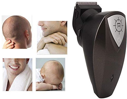 TMISHION Electric Hair Clipper, Men's Self Hair Cutting Trimmer, Waterproof, Cordless, 360° Rotatable Head, 4 Guide Combs, USB Charging, Grey