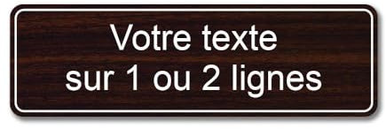 Plaque gravée personnalisée 1 ou 2 lignes 13x4cm autocollante Bois