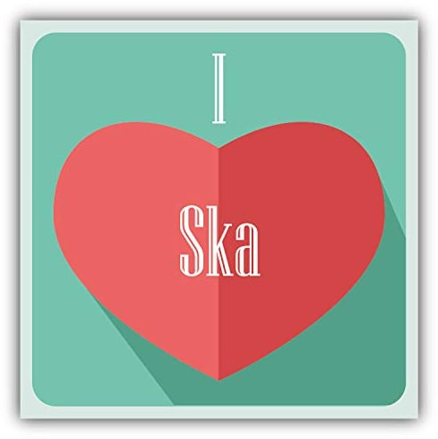 10cm! Klebe-Folie Wetterfest Made-IN-Germany Ich Liebe I Love Ska Heart Herz Music G2059 UV&Waschanlagenfest Auto-Aufkleber Sticker Decal