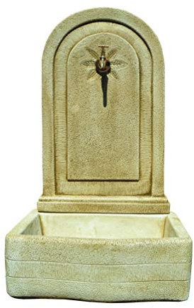 Fontaine de jardin murale en pierre Laurier extérieur 42 x 55 x 98 cm.