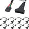 Xiatiaosann Paquete de 8 encabezado USB 3.0 a USB 2.0, 19 pines USB3.0 macho a 9 pines USB2.0 hembra Adaptador de placa base convertidor de cable para placa base USB 2.0 Puerto de 9 pines 15 cm