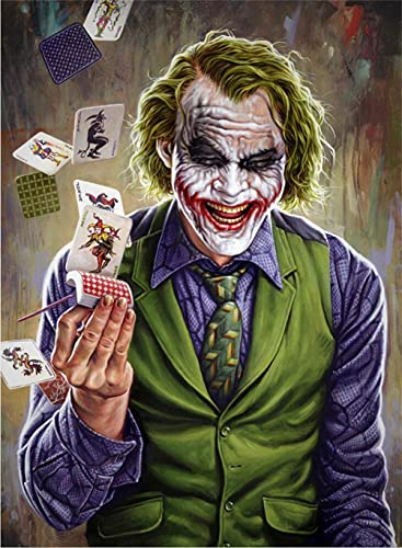 Meecaa Malen nach Zahlen Zauberer Poker Clown Kit für Erwachsene Anfänger DIY Ölgemälde 40,6 x 50,8 cm (Magier, kein Rahmen)
