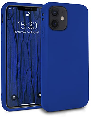 MyGadget Hülle kompatibel mit iPhone 12 Mini - robuste Handyhülle TPU Case Slim Silikonhülle - Back Cover Kratzfest Schutzhülle matt Königsblau