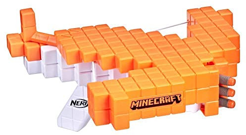 Nerf Minecraft Pillager's Crossbow, Dart-Blasting Crossbow, Includes 3 Elite Darts, Real Crossbow Action, Pull-Back Priming Handle