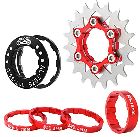 Hellery Single Speed Umbau Kit Single Speed Converter 119T Freewheel Cassette Ritzel Fahrrad Single Speed Cassette Spacers MTB Fahrrad Gear Adapter Teile Komponente Ersatzteil