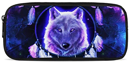 Coloranimal Jungen Schule Bleistift Tasche Coole Fußball Muster Kinder Schreibwaren Stift Fall Bürobedarf, Traumfänger Wolf, Einheitsgröße, Kinderrucksack