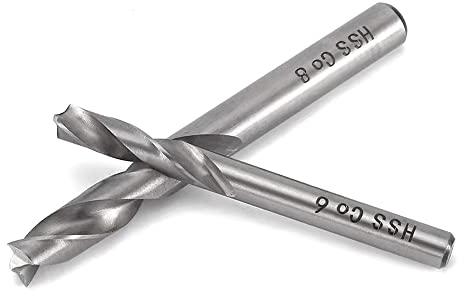 Mesee 2 stücke Schweißpunktbohrer HSS, Hartmetall Schaftfräser, Schweißpunktfräser Bohrer, Spirale CNC Rotary Burrs Set, für HSS-Cobalt-Punktschweiß-Entferner-Schneidbohrer, 6 mm / 8 mm