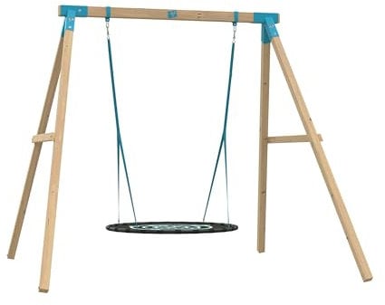 TP Toys Portique Balançoire Amarante en Bois Carré FSC – Balançoire Nid d’Oiseau Géant, Kit d’Ancrage Inclus – Bois Traité Autoclave Classe III – Dès 3 Ans – Stable et Durable pour Jardin