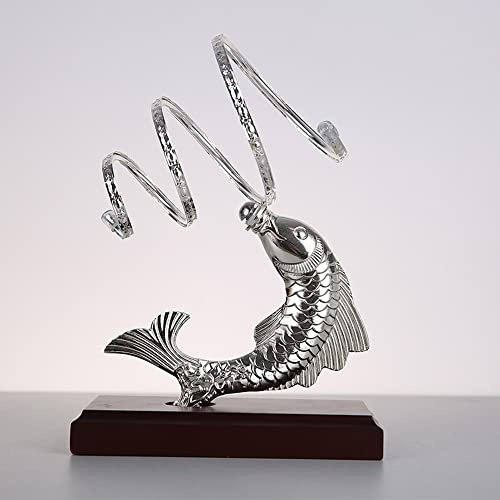 ZXKYZR8 Solid Wood Base Wine Rack Red Wine Base Carp Shaped Wine Saucer Bottle Rack Craft Display Stand Restaurant Kitchen Wine Cabinet Decorative Ornaments