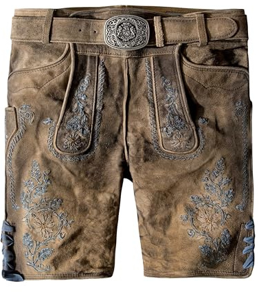 Stockerpoint Herren Lederhose Franz I Größe 44-60 I Bequeme Trachtenhose in authentischer Optik inkl. Gürtel I Aus 100% hochwertigem Bio-Wildbockleder I Perfekt für Trachten & Festlichkeiten