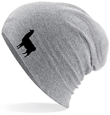 Huuraa Mütze Lama Silhouette Geschenk Heather Grey Lama Accessoire