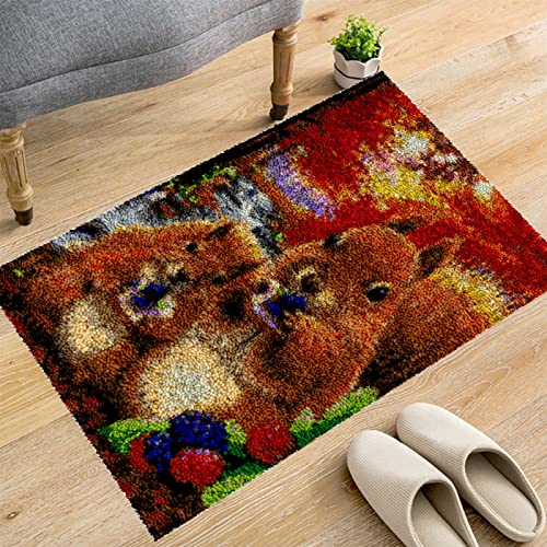 WEAQASD-TSE Maulwurf Handstricken Kissenbezug Kits, Häkeln Auto-Kissenbezug Stickerei Kits Material, Kreuzstich Kit für Erwachsene Kinder 43×43cm