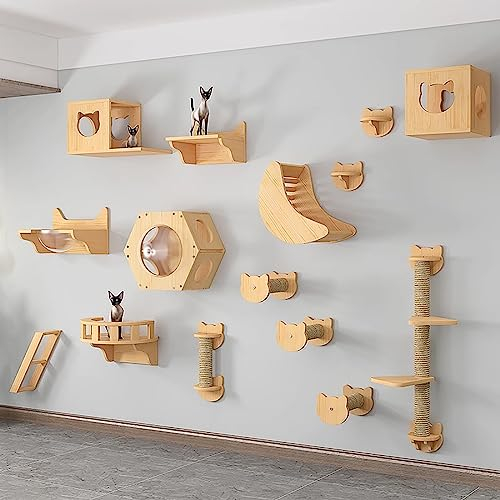 Wall-mounted Cat Wall Furniture, Cat Climbing Shelves Set, Cat Walkways for Walls, Cat Shelves Wall Mount, Modern Cat Wall Furniture for Most Kitten, Medium and Large Cats (Size : Style7)