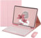 Keyboard Case for Samsung Galaxy Tab S10/S9/S9 FE Plus with Mouse，Smart Soft Case with Bluetooth Keyboard，Detachable Wireless Keyboard Tablet Cover with Pencil Holder (Tab S10/S9/S9 FE Plus, Pink)