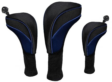 DONGKER Copritesta per Mazze da Golf,3 Pezzi Copertura Testa per Mazze da Golf in Nylon con novità Etichetta Intercambiabile