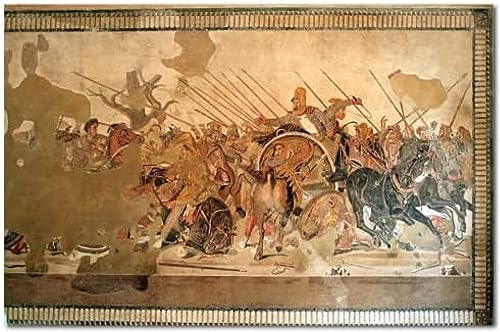 Alexander Mosaik Poster Und Drucke Schlacht Von Issos Alexander Der Große Pompeji Leinwandmalerei Retro Wandkunst Wohnkultur Bild 60x100cm x1Kein Rahmen