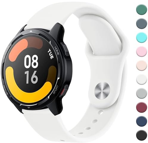 Wanme Bracelet pour Xiaomi Watch S1/S1 Active de 22 mm de large en silicone original compatible avec Xiaomi Mi Watch/Mi Watch Color Sport Femme Homme