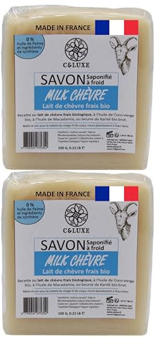 Seife mit frischer Ziegenmilch, Bio- und kolloidales Silber – Verseifung bei Kälte, perfekt für Ekzeme, Schuppenflechte, Akne – feuchtigkeitsspendend und beruhigend, weiche und strahlende Haut. 2