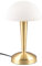 Reality Leuchten Tischleuchte Canaria R59561108, Metall Messing matt, Glas Weiß gewischt, inkl. 4.9 Watt LED E14, On/Off Touch