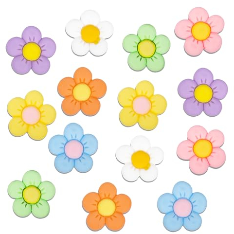 Qaziuy 14 Stücke Schuh Charms,Blumen Schuh Charms Blumen Schuhanhänger Schuhanstecker Blumen-anhänger Für Croc Niedliche Schuhe Zubehör für Mädchen, Jungen und Erwachsene