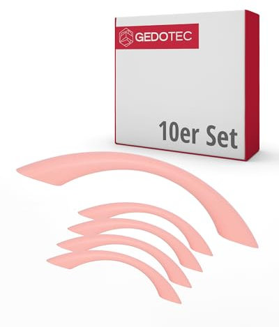 Gedotec Möbelgriffe für Kinderzimmer | Bohrabstand 96 mm | Farbe Pink | 10 Stück | Schubladengriffe Kunststoff | COLOUR | Türgriffe bunt | Möbelgriffe Kinder | schmale Griffe Möbel | Türgriffe Schrank