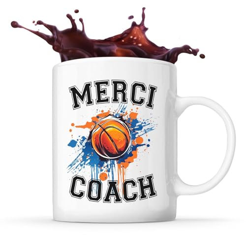 Tasse Coach Merci | Mug idée cadeau remerciement fin année Coach Entraineur (Coach Basketball)
