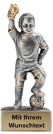 Kinder Trophäe Fußballer mit Ball 3er Serie 39450 Silber/Gold 13 cm