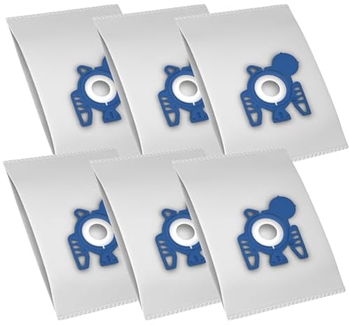 Yeria 6 Pack 3D Vacuum Cleaner Bags, Filter Bag for Miele Classic C1, Complete C1 C2 C3, S400, S400i, S600, S800, S2, S5, S8, for Miele Hoover Bags