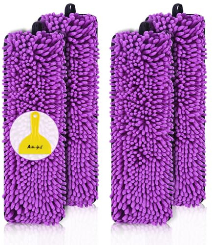 Ashsajkd 4 Pack Pet System Reusable Sweeping Pads Compatible for Bona Family Mops,Microfiber Sweeper Pads for Multi Surface Floors,Hardwood,Tile,Vinyle,Washable Cleaning Refills Pad for 18Inch Mops