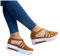 Sandale Femme Compensées Confort Mules Été Et N u-Pieds Plateforme Plate Chaussures Bout Fermé Sandale Bride Cheville Noir Été Espadrille Compensées Plateforme Plates Chaussures à Bout (Brown-B, 41)