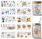 arricraft 10 Stück Inspirierender UV DTF Cup Wrap Transferaufkleber 10 Stile Farbiges Blumen Transferpapier Zum Aufreiben von Aufklebern Aus PVC Bechern Wasserdichte Abziehbilder