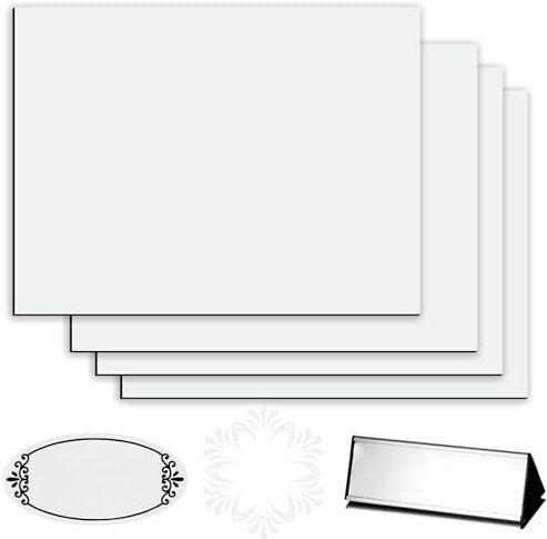 Yuragim Placa de plástico ABS grabado, 4 unidades de placas de grabado en blanco, 30 x 20 cm, 1,3 mm, grabado láser, placa de plástico, placa de grabado para nombre, placa de puerta, corte láser