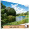 TRIOSK Sichtschutz Garten Deko Zaun Plane Blickdicht groß mit Zaunblende Motiv Flusslauf Ufer Wiese Wasser für Balkon Terrasse Zaunelement Doppelstabmatten Gartenzaun PVC 250x150 cm
