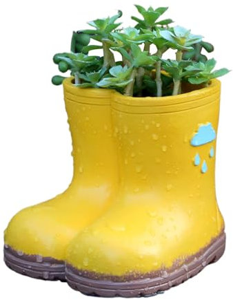 Rain Boot Flower Pot - Boot Shaped Cartoon Vase | Versatile Yellow Rainboot Flower Pot | Aesthetic Boot Flower Pot For Plants, Funny Home Garden Decoration For Garden Shelf