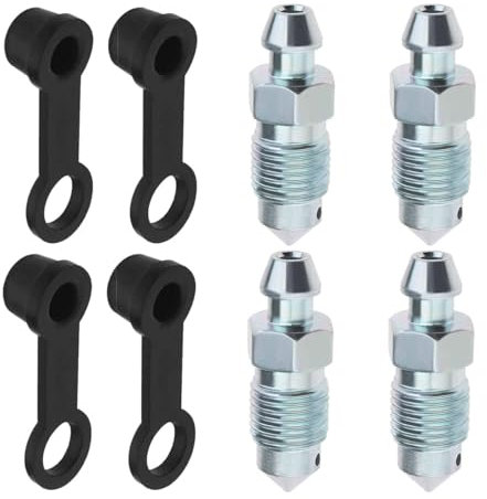 Lot de 4 vis de purge M10 x 1 mm avec bouchon anti-poussière pour frein hydraulique pour moto et étrier de cylindre de voiture